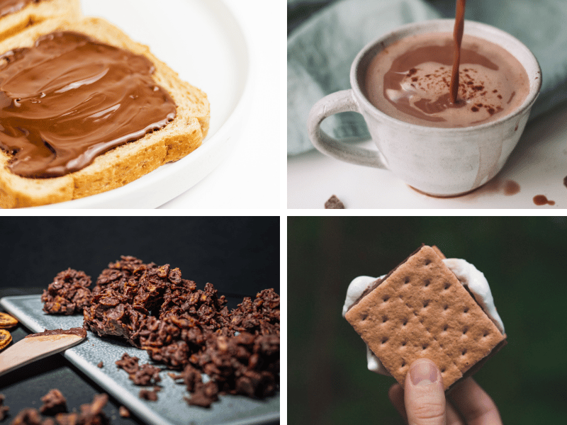 チョコトースト　ホットチョコレート
チョコクランチ　スモアサンド